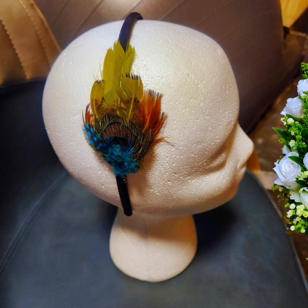 20's style feather headband